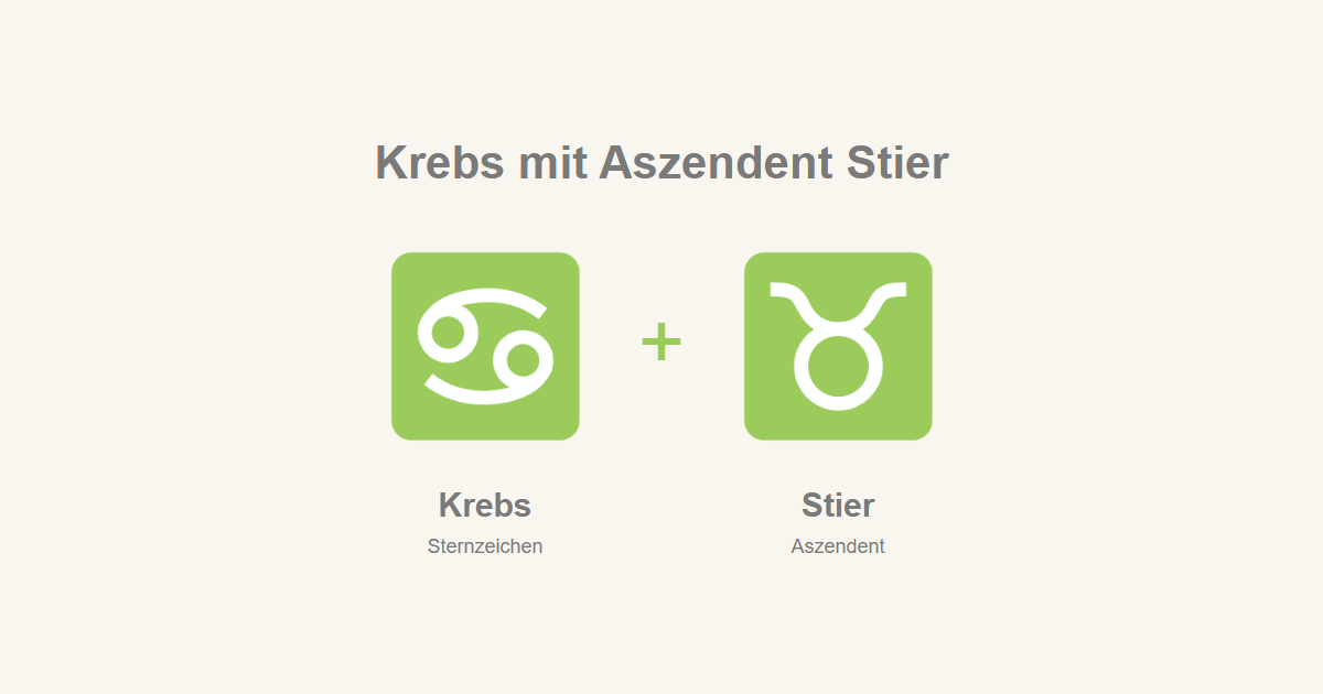 Krebs als Sternzeichen und Stier als Aszendent