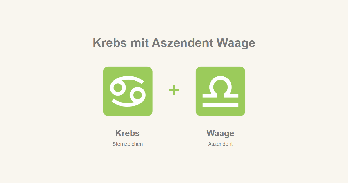 Krebs als Sternzeichen und Waage als Aszendent