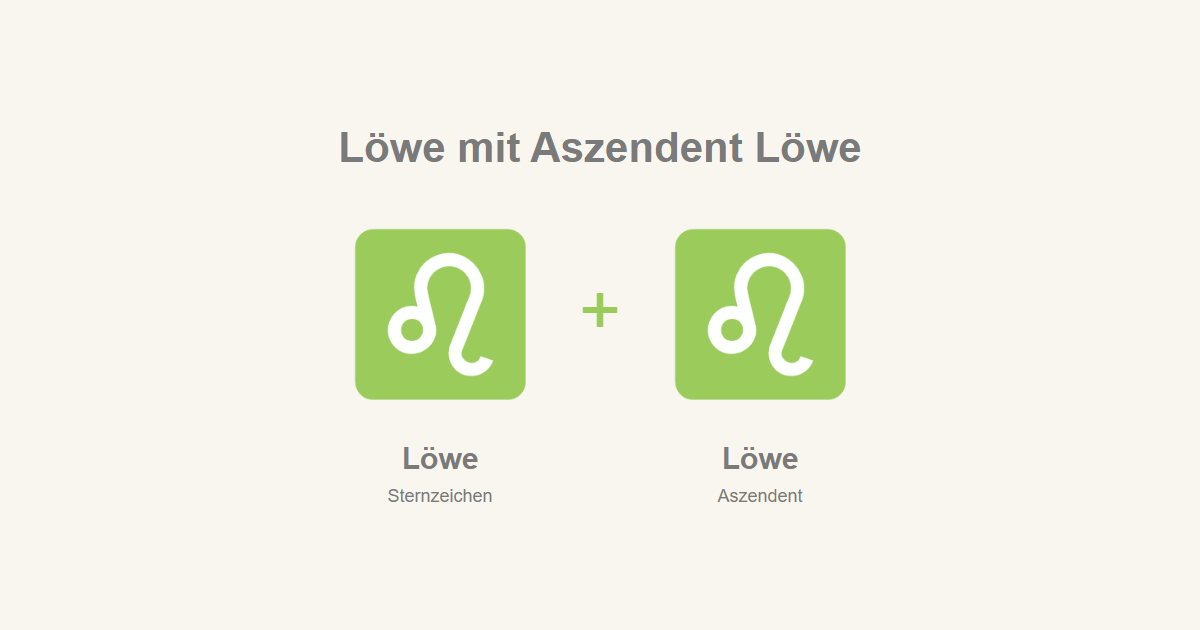 Löwe als Sternzeichen und Löwe als Aszendent